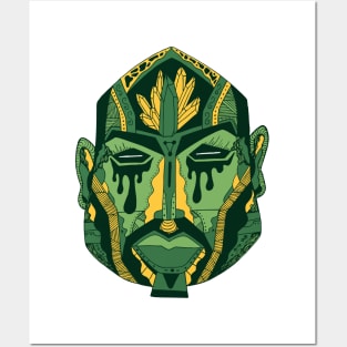 Forrest Green African Mask No 9 Posters and Art